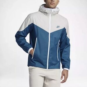 Men's Nike Sportswear Windrunner Jacket White Blue Size M